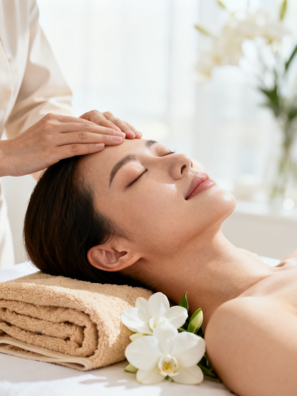 Massatge relaxant facial i de coll a Estètica Lluna
