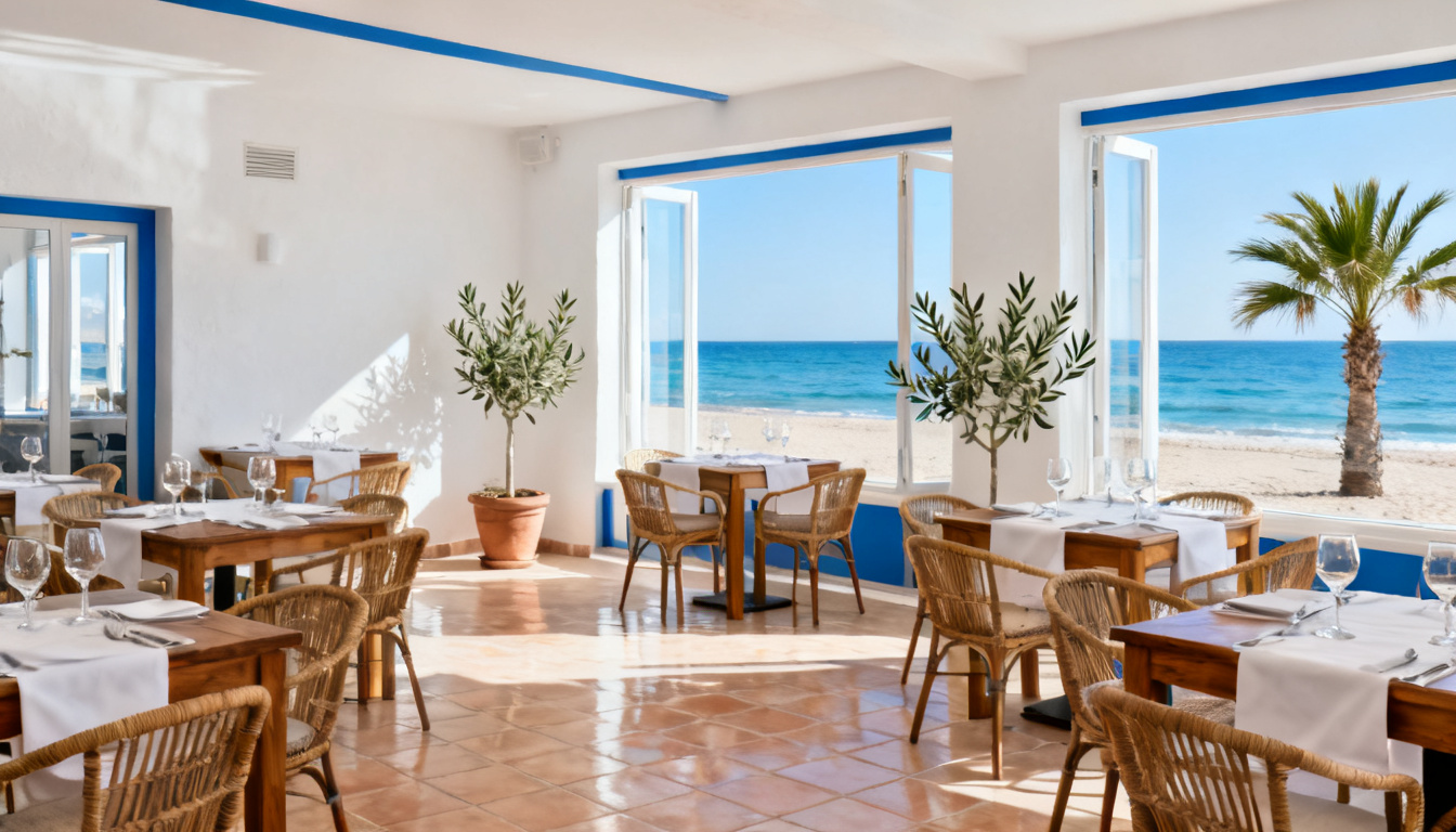Sala del restaurant Mar Salada a primera línia de mar, Castelldefels